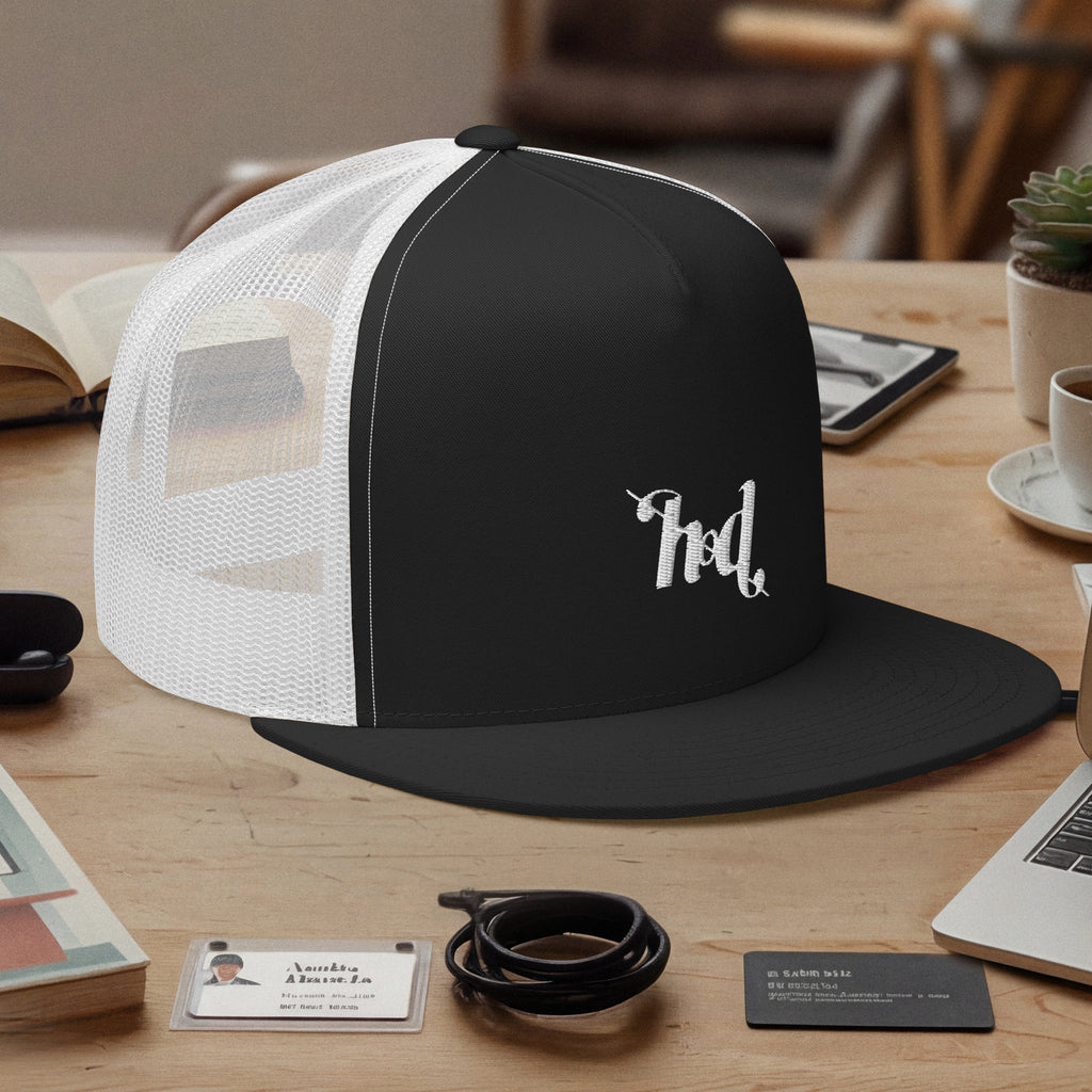 5 Panel Trucker Cap • Flat Bill