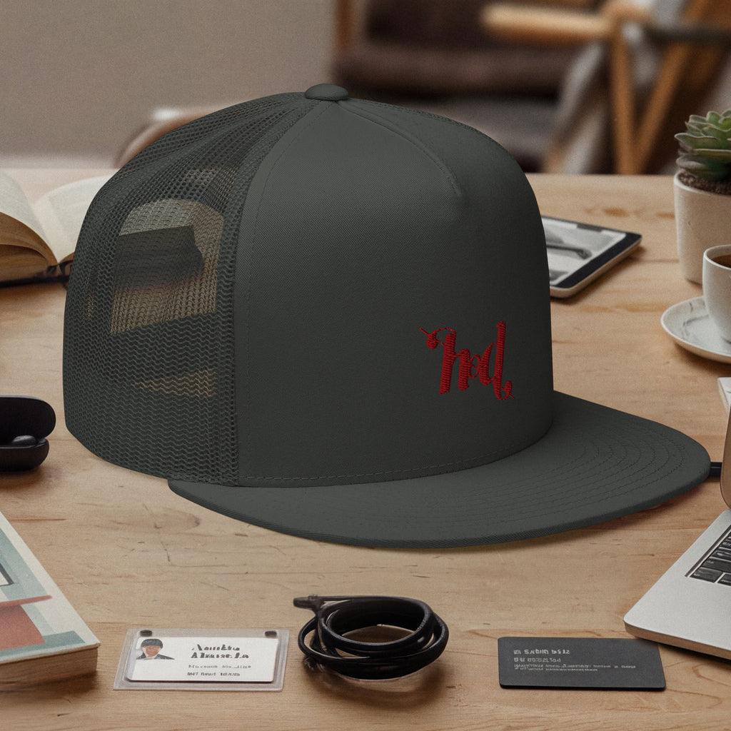 5 Panel Trucker Cap • Flat Bill