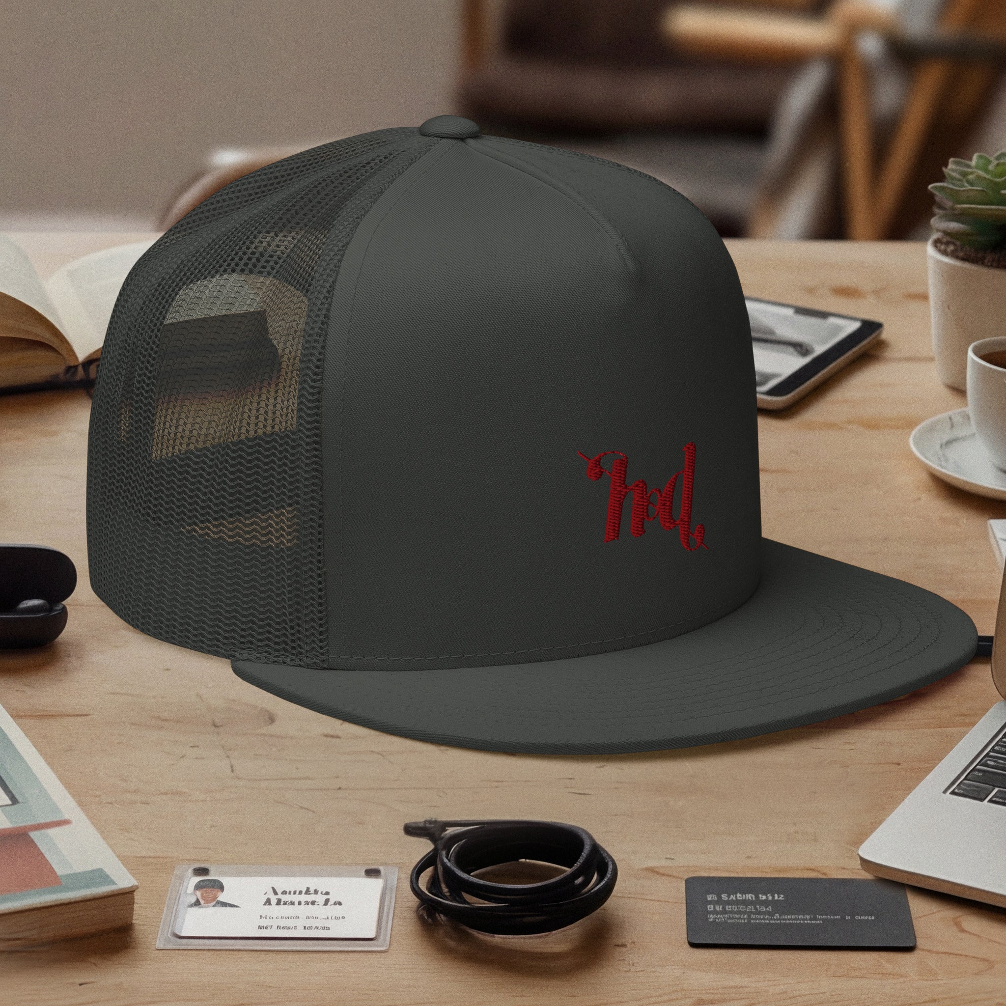 5 Panel Trucker Cap • Flat Bill