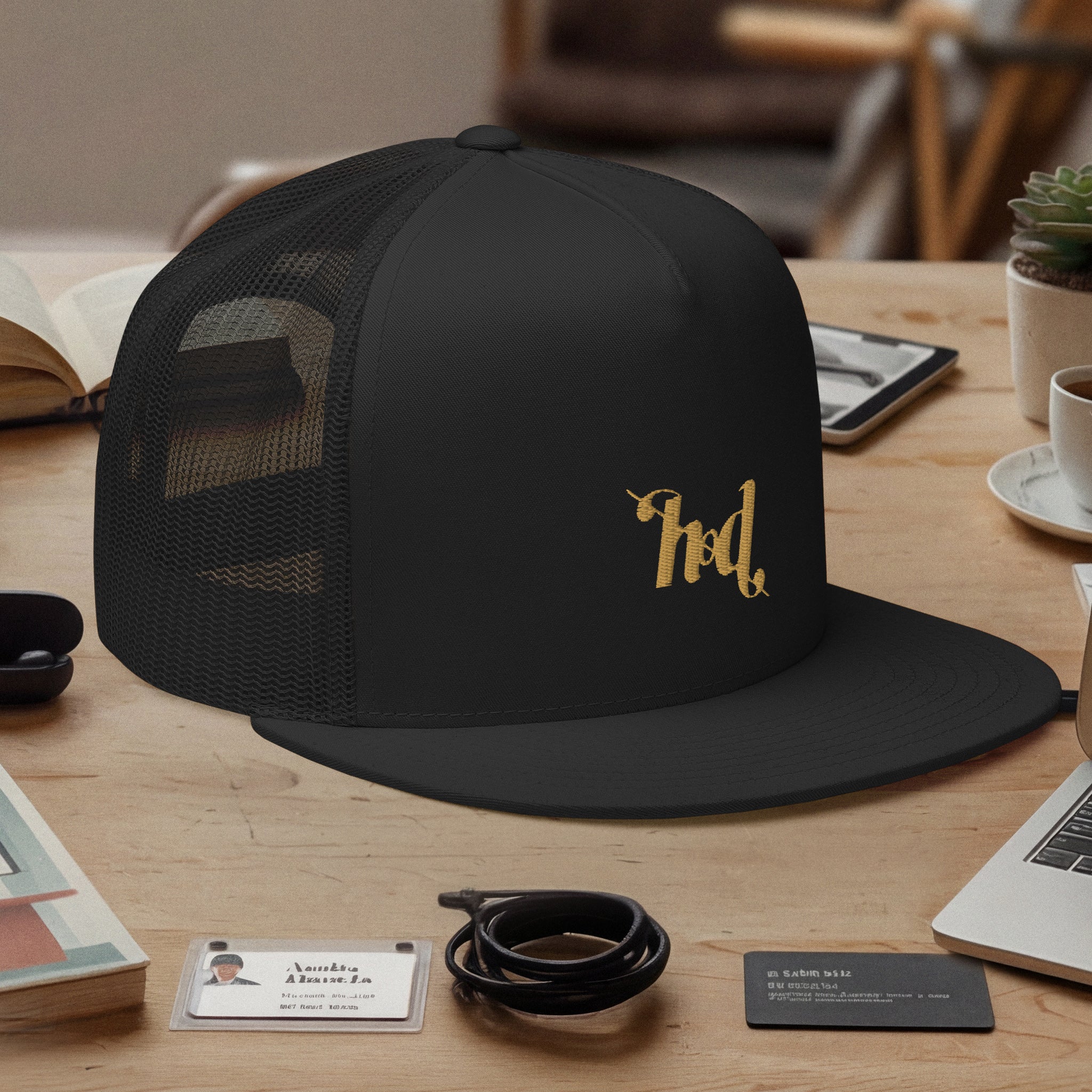 5 Panel Trucker Cap • Flat Bill